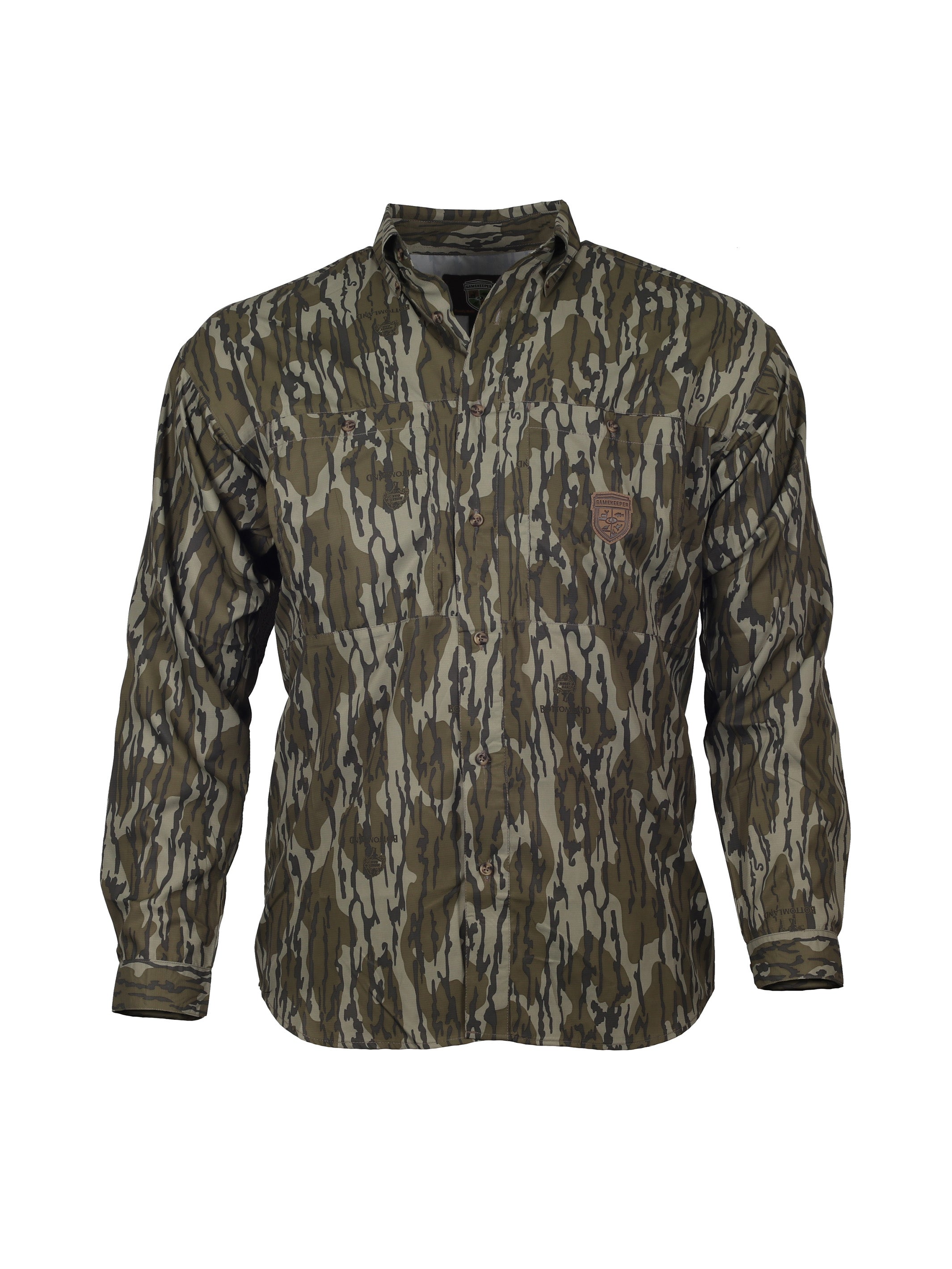 NTN Long Sleeve Button Down Shirt - 113720BTD - Mossy Oak Original Bottomland Camo